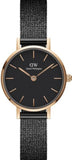 Daniel Wellington Classic Petite Pressed Ashfield Black Dial Black Mesh Bracelet Watch For Women - DW00100441 Buy Now By Daniel Wellington