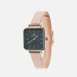 Daniel Wellington Quadro Studio Green Dial Rose Gold Mesh Strap Watch For Women - DW00100520 Buy Now By Daniel Wellington
