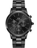 Daniel Wellington Iconic Chronograph Black Dial Black Steel Strap Watch For Men - DW00100642 Buy Now By Daniel Wellington