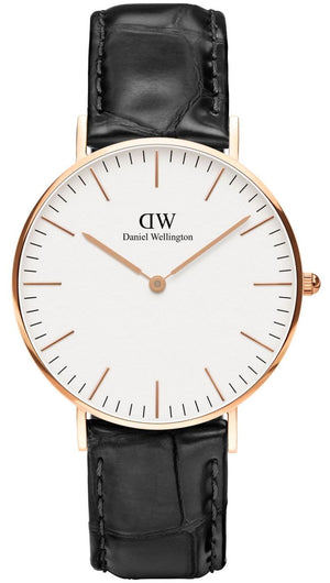 Daniel Wellington Classic Petite Sheffield White Dial Black Leather Strap Watch For Women - DW00100230 Buy Now By Daniel Wellington