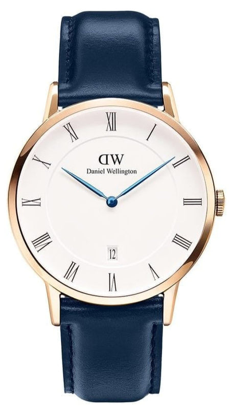 Daniel Wellington Dapper Somerset White Dial Blue Leather Strap Watch For Men - DW00100193 Buy Now By Daniel Wellington