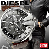 Diesel Mega Chief Chronograph Black Dial Brown Leather Strap Watch For Men - DZ4290 Buy Now By Diesel