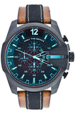 Diesel Mega Chief Quartz Black Dial Two Tone Leather Strap Watch For Men - DZ4305 Buy Now By Diesel