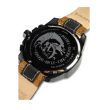 Diesel Mega Chief Quartz Black Dial Two Tone Leather Strap Watch For Men - DZ4305 Buy Now By Diesel