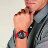 Diesel Mega Chief Chronograph Black Dial Red Silicone Strap Watch For Men - DZ4427 Buy Now By Diesel