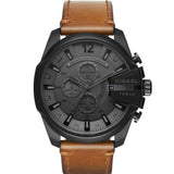 Diesel Mega Chief Chronograph Grey Dial Brown Leather Strap Watch For Men - DZ4463 Buy Now By Diesel