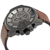 Diesel Mega Chief Chronograph Grey Dial Brown Leather Strap Watch For Men - DZ4463 Buy Now By Diesel