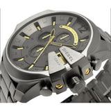 Diesel Mega Chief Chronograph Grey Dial Grey Steel Strap Watch For Men - DZ4466 Buy Now By Diesel