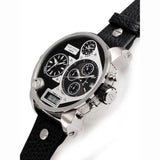 Diesel Mr Daddy Chronograph White Dial Black Leather Strap Watch For Men - DZ7125 Buy Now By Diesel