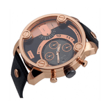 Diesel Little Daddy Black & Gold Dial Black Leather StrapWatch For Men - DZ7282 Buy Now By Diesel