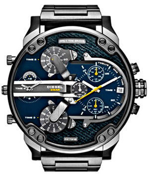 Diesel Big Daddy 2.0 Chronograph Blue Dial Grey Steel Strap Watch For Men - DZ7331 Buy Now By Diesel