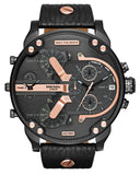 Diesel Mr Daddy 2.0 Chronograph Black Dial Black Leather Strap Watch For Men - DZ7350 Buy Now By Diesel