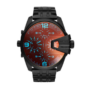 Diesel Uber Chief Chronograph Red Dial Black Steel Strap Watch For Men - DZ7373 Buy Now By Diesel