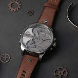 Diesel Mr Daddy Chronograph Grey Dial Brown Leather Strap Watch For Men - DZ7413 Buy Now By Diesel