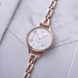 Emporio Armani Aurora Quartz Silver Dial Gold Steel Strap Watch For Women - AR11108 Buy Now By Emporio Armani