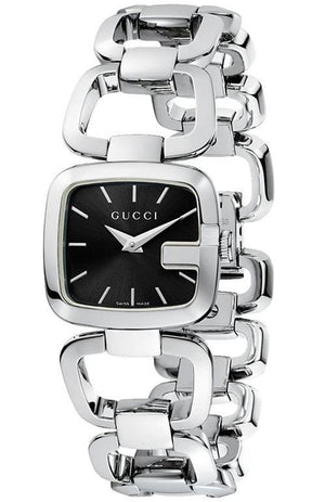 Gucci G Gucci Black Dial Silver Steel Strap Watch For Women - YA125510 Buy Now By Gucci