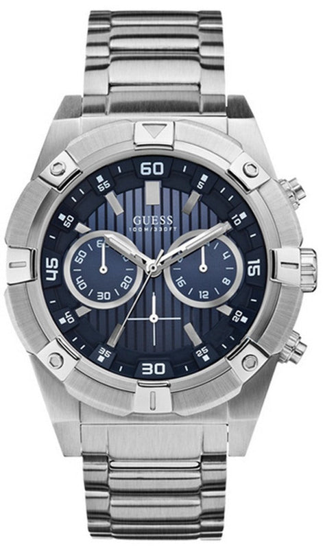 Guess Jolt Chronograph Blue Dial Silver Steel Strap Watch for Men - W0377G2 Buy Now By Guess