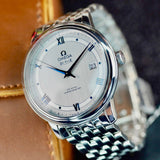 Omega De Ville Prestige Co-Axial Rhodium Silver Dial Silver Steel Strap Watch for Men - 424.10.40.20.02.001 Buy Now By Omega
