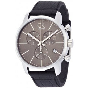 Calvin Klein City Chronograph Black Dial Black Leather Strap Watch for Men - K2G271C3 Buy Now By Calvin Klein