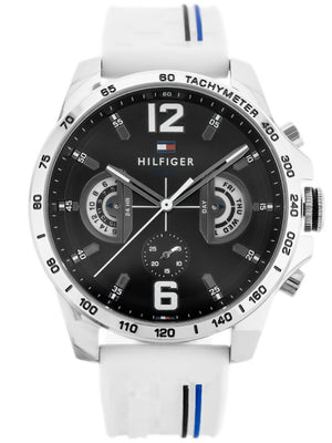 Tommy Hilfiger Multifunction Black Dial White Rubber Strap Watch for Men - 1791475 Buy Now By Tommy Hilfiger