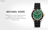 Michael Kors Maritime Analog Green Dial Black Silicone Strap Watch for Men - MK9158 Buy Now By Michael Kors