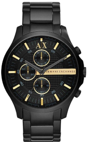 Armani Exchange Hampton Chronograph Black Dial Black Steel Strap Watch For Men - AX2164 Buy Now By Armani Exchange