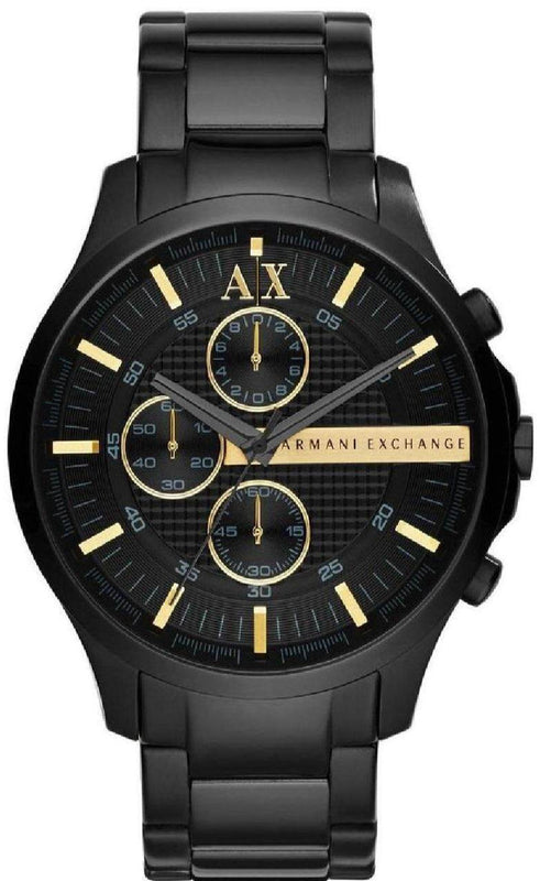 Armani Exchange Hampton Chronograph Black Dial Black Steel Strap Watch For Men - AX2164 Buy Now By Armani Exchange