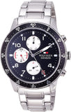 Tommy Hilfiger Jimmy Multifunction Black Dial Silver Steel Strap Watch For Men - 1791950 Buy Now By Tommy Hilfiger