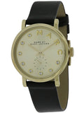 Marc Jacobs Baker Gold Dial Black Leather Strap Watch for Women - MBM1399 Buy Now By Marc Jacobs