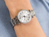 Fossil Carlie Silver Dial Silver Steel Strap Watch for Women - ES4341 Buy Now By Fossil