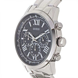 Guess Horizon Chronograph Quartz Black Dial Silver Steel Strap Watch For Men - W0379G1 Buy Now By Guess