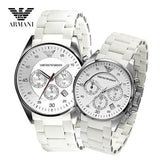 Emporio Armani Sport Chronograph White Dial White Silicone Strap Watch For Men - AR5859 Buy Now By Emporio Armani