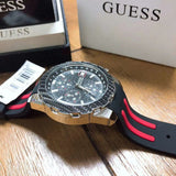 Guess Octane Chronograph Black Dial Two Tone Silicone Strap Watch For Men - W1047G1 Buy Now By Guess