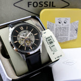 Fossil Townsman Skeleton Black Dial Black Leather Strap Watch for Men - ME3153 Buy Now By Fossil