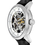 Fossil Townsman Automatic Skeleton White Dial Black Leather Strap Watch for Men - ME3085 Buy Now By Fossil