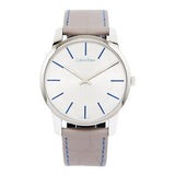Calvin Klein City Silver Dial Grey Leather Strap Watch for Men - K2G211Q4 Buy Now By Calvin Klein