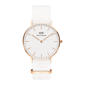 Daniel Wellington Classic Dover White Dial White Nylon Strap Watch For Women - DW00100309 Buy Now By Daniel Wellington