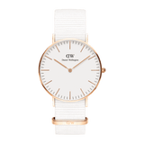Daniel Wellington Classic Dover White Dial White Nylon Strap Watch For Women - DW00100309 Buy Now By Daniel Wellington
