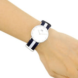 Daniel Wellington Classy Glasgow White Dial Two Tone Nylon Strap Watch For Women - DW00100082 Buy Now By Daniel Wellington