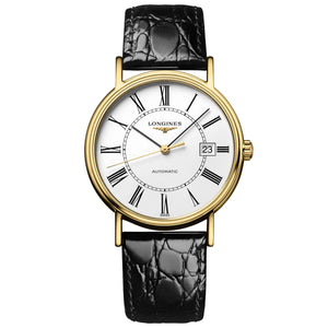 Longines Presence 25.5mm Automatic White Dial Black Leather Strap Watch for Women - L4.921.2.11.2 Buy Now By Longines