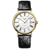 Longines Presence 25.5mm Automatic White Dial Black Leather Strap Watch for Women - L4.921.2.11.2 Buy Now By Longines