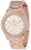 Bulova Crystal Silver Dial Rose Gold Steel Strap Watch for Women - 97N101 Buy Now By Bulova