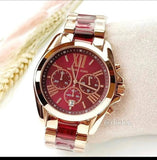 Michael Kors Bradshaw Burgundy Dial Two Tone Steel Strap Watch for Women - MK6270 Buy Now By Michael Kors