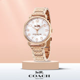 Coach Delancey White Dial Rose Gold Steel Strap Watch for Women - 14502497 Buy Now By Coach