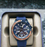 Fossil Bannon Multifunction Blue Dial Blue Silicone Strap Watch for Men - BQ2498 Buy Now By Fossil