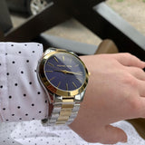 Michael Kors Slim Runway Blue Dial Two Tone Steel Strap Watch for Women - MK3479 Buy Now By Michael Kors