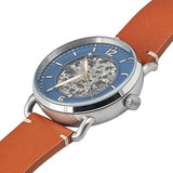 Fossil Commuter Automatic Skeleton Blue Dial Brown Leather Strap Watch for Men - ME3159 Buy Now By Fossil