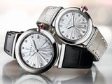 Bvlgari LVCEA Diamonds Silver Mother of Pearl Dial Silver Leather Strap Watch for Women - LVCEA103367 Buy Now By Bvlgari