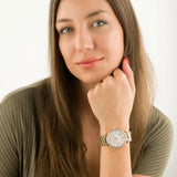 Michael Kors Parker Mother of Pearl White Dial Gold Steel Strap Watch For Women - MK4693 Buy Now By Michael Kors