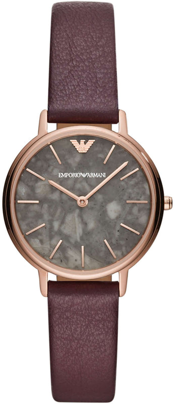 Emporio Armani Quartz Grey Dial Brown Leather Strap Watch For Women - AR11172 Buy Now By Emporio Armani